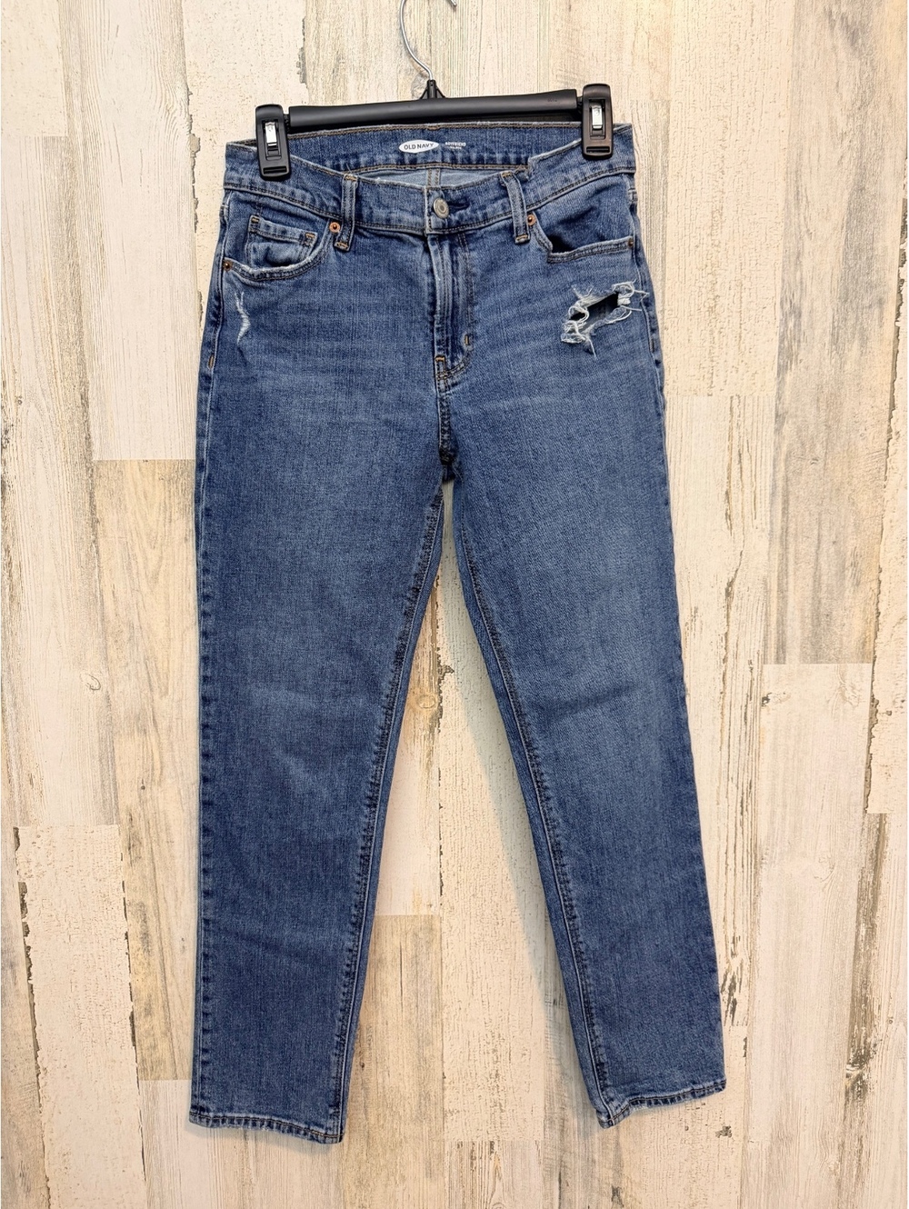 Old Navy Women's Regular 0 Boyfriend Mid- RiseJeans Distressed Denim